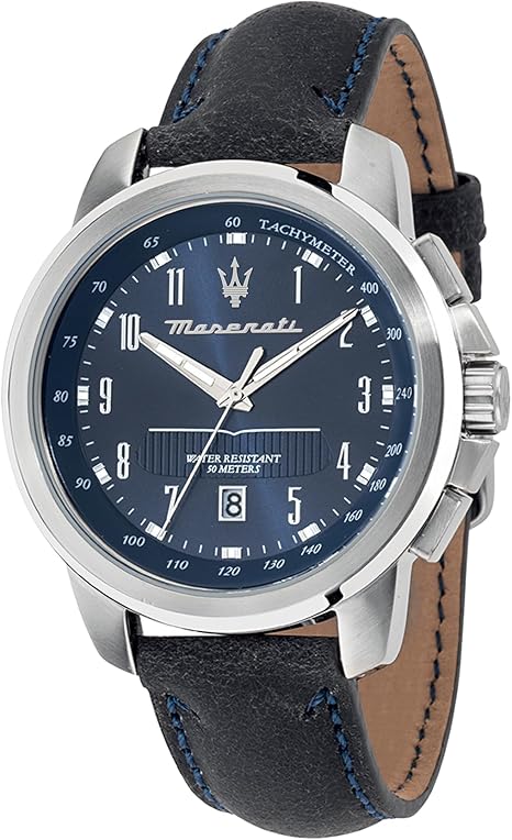 Maserati Watch R8851121003 Man Blue Skin Tachometer