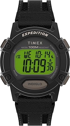 Timex Men's Expedition CAT 41mm Watch - Black Strap Digital Dial Black Case