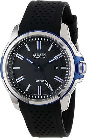 Citizen Eco-Drive Weekender Quartz Mens Watch, Stainless Steel with Polyurethane strap, Black (Model: AW1151-04E)