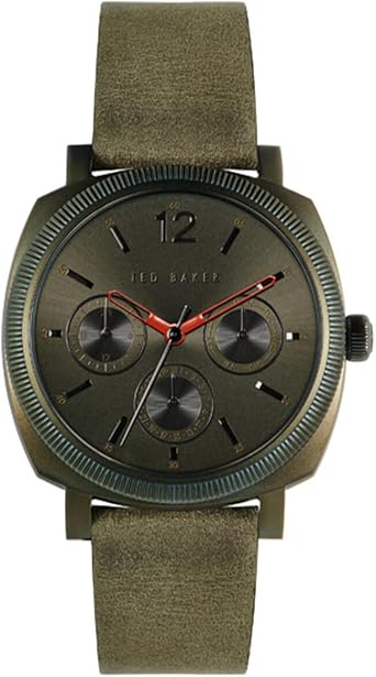 Ted Baker Caine Multifunction Green Leather Strap Watch (Model: BKPCNF1029I)