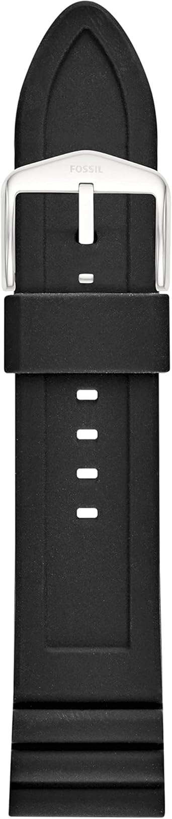 Fossil Silicone or Leather Interchangeable Watch Band Strap with Stainless Steel Buckle Closure