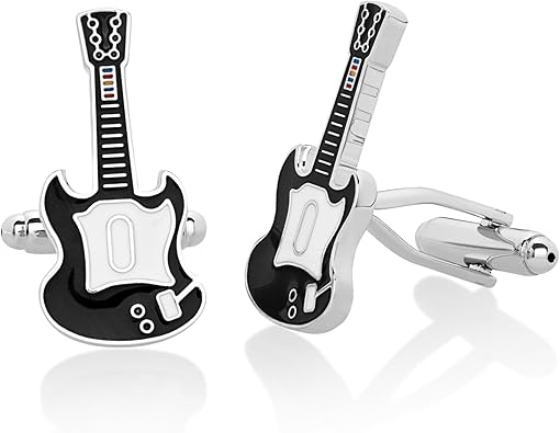 Men's High Polished Electric Guitar Cuff Links