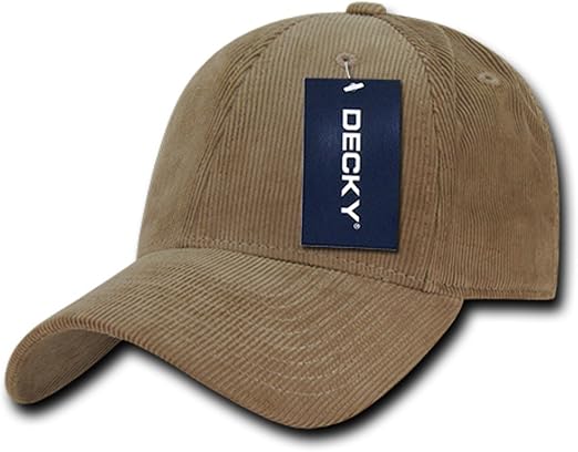 DECKY 231-KHA Low Structured Corduroy Caps, Khaki