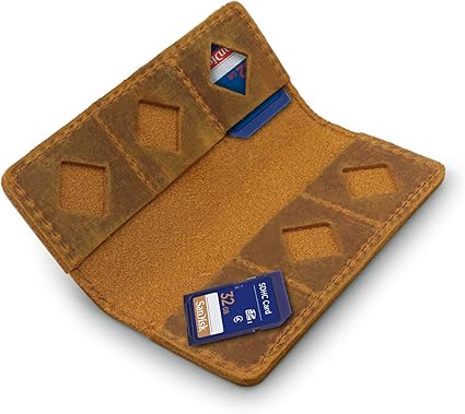 MegaGear Leather SD Card Holder with 12 Card Slots