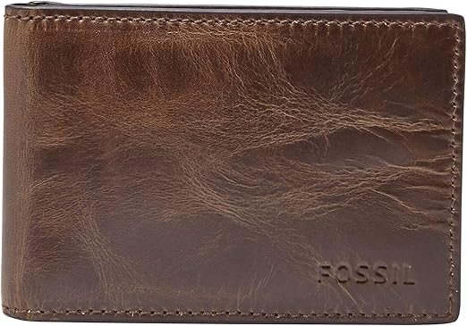 Fossil Men's Leather Slim Minimalist Money Clip Bifold Front Pocket Wallet for Men