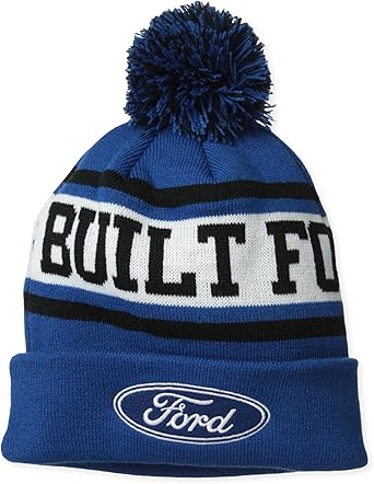 Ford Men's Built Tough Cuff Pom Beanie