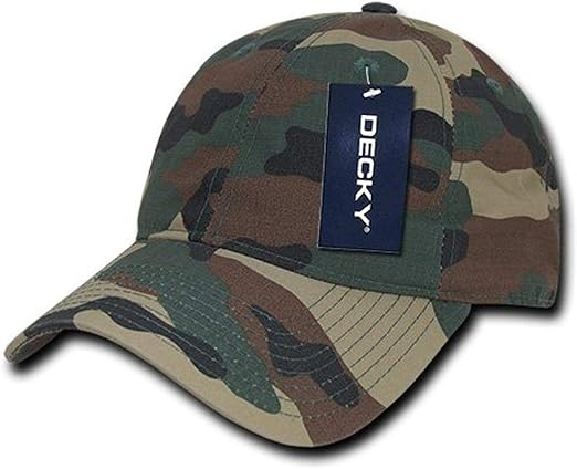 DECKY Low Crown Relaxed Rip Stop Cap, Woodland