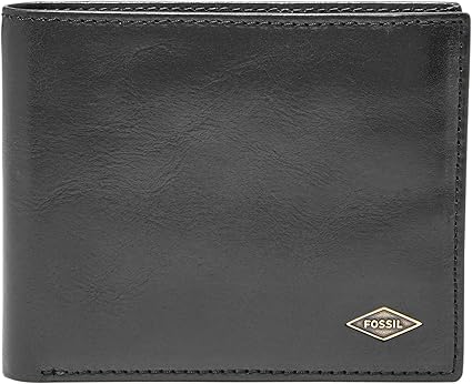 Fossil Men's Ryan Leather RFID-Blocking Bifold with Flip ID Wallet, Black, (Model: ML3729001)