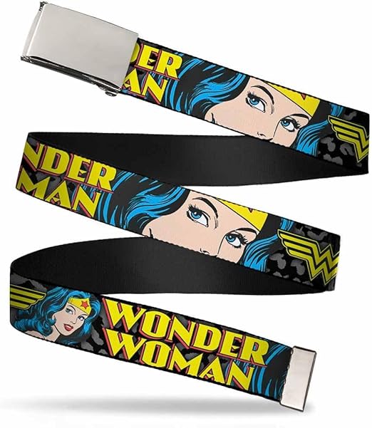 Buckle-Down Men's Web Belt Wonder Woman, Multicolor, 1.5