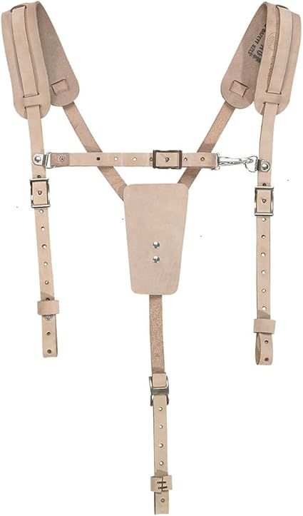 Klein Tools 5413 Soft Leather Work Belt Suspenders