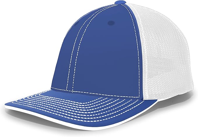 Pacific Headwear Trucker Pacflex Cap, Royal/White/Royal, Small