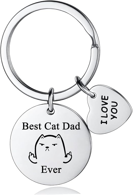 YEEQIN Gifts For Cat Mom Dad Gifts For Cat Owner Cat Lovers Gifts Pet Mom Dad Keychain Pet Lover Gifts For Cat Owner Gifts