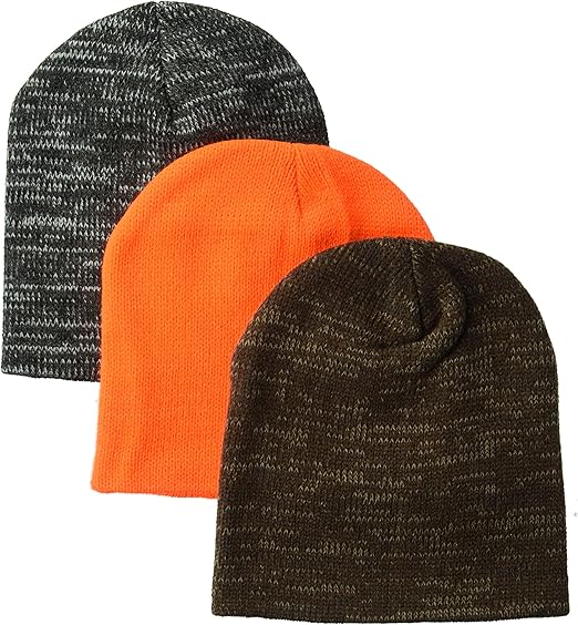 Muk Luks Men's 3 Pack Beanie Set, Multi, One Size Fits Most