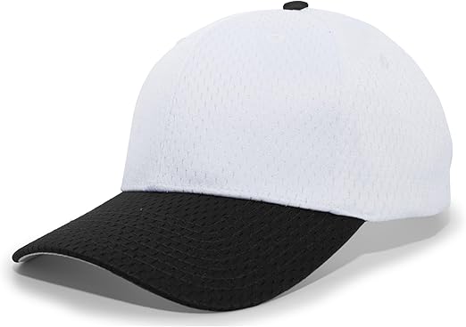 Pacific Headwear Standard Coolport Mesh Hook-and-Loop Adjustable Cap, White/Black