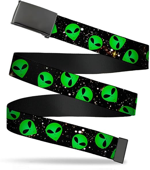 Buckle-Down Men's Web Belt Alien, Multicolor, 1.5