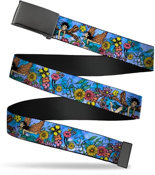 Buckle-Down Men's Web Belt Tattoo Johnny Fairies, Multicolor, 1.5