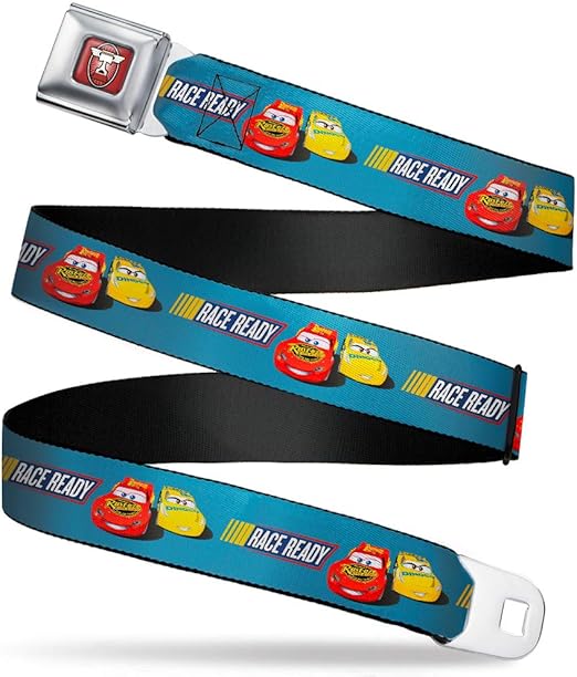 Disney Seatbelt Buckle Belt, Cars 3 Lightning McQueen Cruz Ramirez Blue