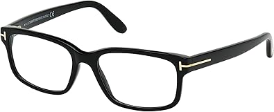 Tom Ford Rectangular Eyeglasses TF5313 001 Shiny Black 55mm FT5313