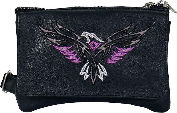 Hot Leathers CPE2006 Tribal Eagle Embroidered Ladies Clip Pouch Purse-8”X5”X1”