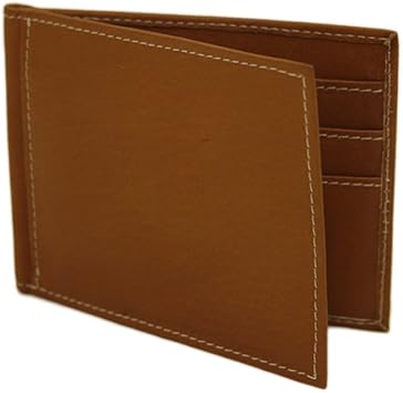 Bi-Fold Money Clip Wallet, Saddle, One Size