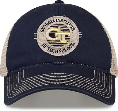 The Game One Size Fits Most Circle Trucker Mesh Hat, Navy/Khaki