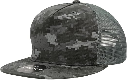 DECKY Standard 5 Panel High Profile Structured Cotton Blend Trucker, NTG Multi