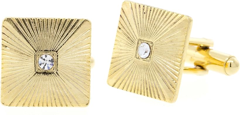 1928 Jewelry Unisex Crystal Square Cuff Links