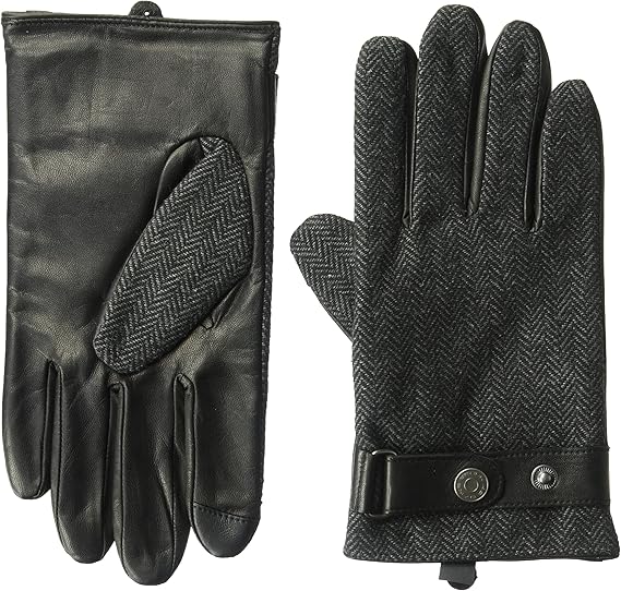 Men's Leather Wool Touchscreen Gloves