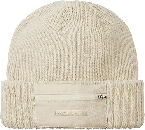 SEALSKINZ Unisex Colby Waterproof Zipped Pocket Knitted Beanie