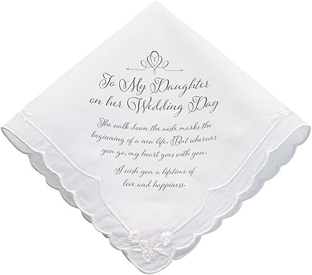 Lillian Rose mens Lillian Rose Daughter Verse Wedding Gift Keepsake Hankie, Multi-colour, One Size US, 6.5