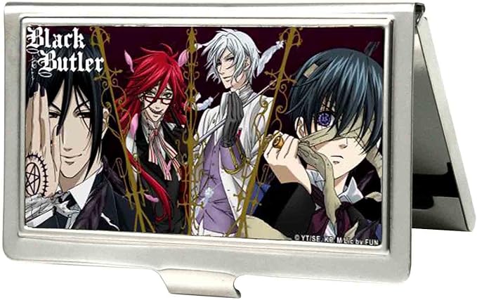 Buckle-Down Metal Wallet-Black Butler/Group Fcg Burgundy