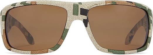 Fisherman Eyewear Men's Everglade Polarized Rectangular Sunglasses, Camo, 40mm,62mm,130mm