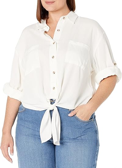 City Chic Women's Apparel Men's City Chic Plus Size Top Tropical Tie