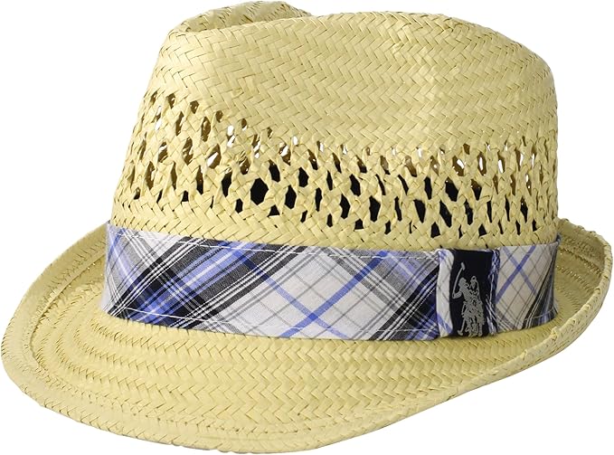 U.S. Polo Assn. Men's USPA Straw Trilby With Plaid Band