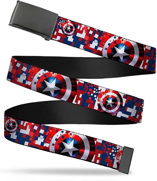 Buckle Down Men's Web Belt Captain America 1.25