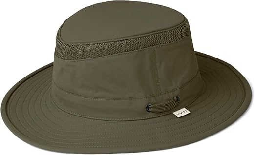 Tilley womens Ltm5 Airflo Medium Brim Recycled Sun Hat, Olive, 7.625 US