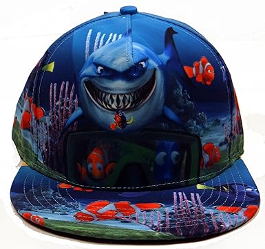 Disney Men's Finding Nemo All Over Sublimated Print Flat Brim Snap Back