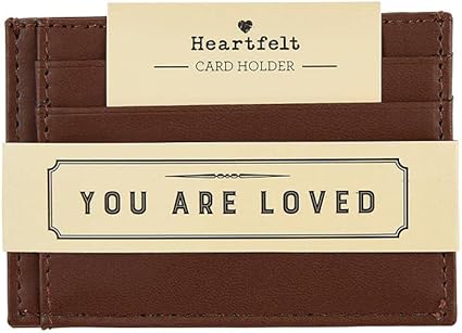 Creative Brands Heartfelt Collection-Vegan Leather 8-Slot Credit Card Holder Wallet, 4 x 2.75-Inch, You are Loved-Brown