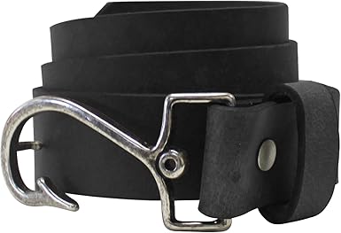 Bison Designs Cast Away Leather Belt - USA Made by - 38mm Leather - Solid Brass Buckle - Black, 34