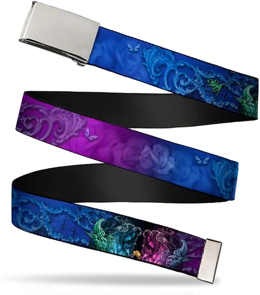 Buckle-Down Men's Web Belt Tattoo Johnny Bollt Cthulu, Multicolor, 1.25