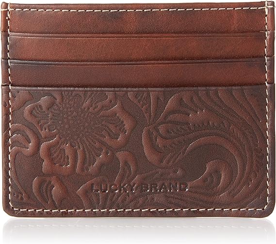 Lucky Brand Men's Embossed Leather Card Case