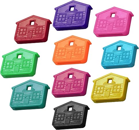 Lucky Line House Key Caps for mens, Pack of 10, Assorted Colors (1620010)