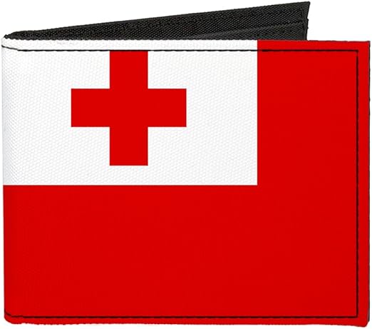 Buckle-Down Canvas Bi-fold Wallet-Tonga Flag