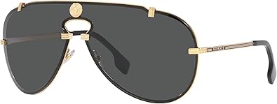 Versace Man Sunglasses Gold Frame, Dark Grey Lenses, 0MM