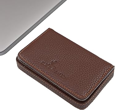 DEERLUX Brown Faux Leather Card Case