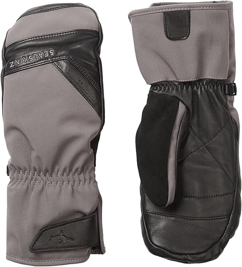 SEALSKINZ Men's Swaffham Waterproof Extreme Cold Weather Insulated Finger-Mitten with Fusion Control, Grey, Large