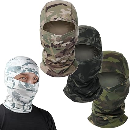 4 Pcs Men's Balaclava Masks Hunting Face Mask Camo Ski Masks Windproof Full Face Mask Outdoor Sports Ski Snowboarding Motorcycle Tactical Men Women