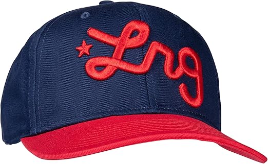 LRG Men's Lifted Research Group Logo Flat Bill Snapback Hat, Navy, OSFM