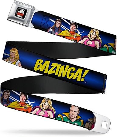 The Big Bang Theory Seatbelt Buckle Belt, Superhero Characters Group Bazinga