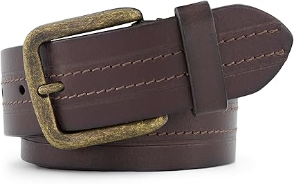 Frye Men's 40mm Leather Heat Press with Stitch Detail Belt